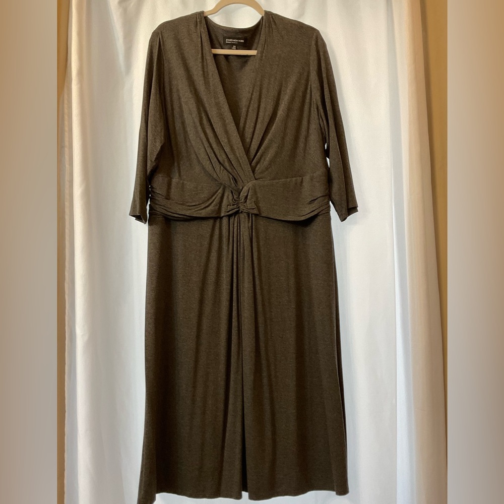 Jones New York Gray Long Sleeve Dress